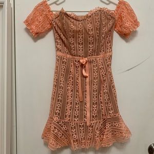 For Love and Lemons off shoulder mini dress